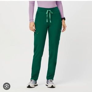 Hunter green high waisted Yola skinny scrub pant